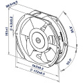 Logement en aluminium 172mmx151mmx38mm, ventilateur axial en acier DC17238